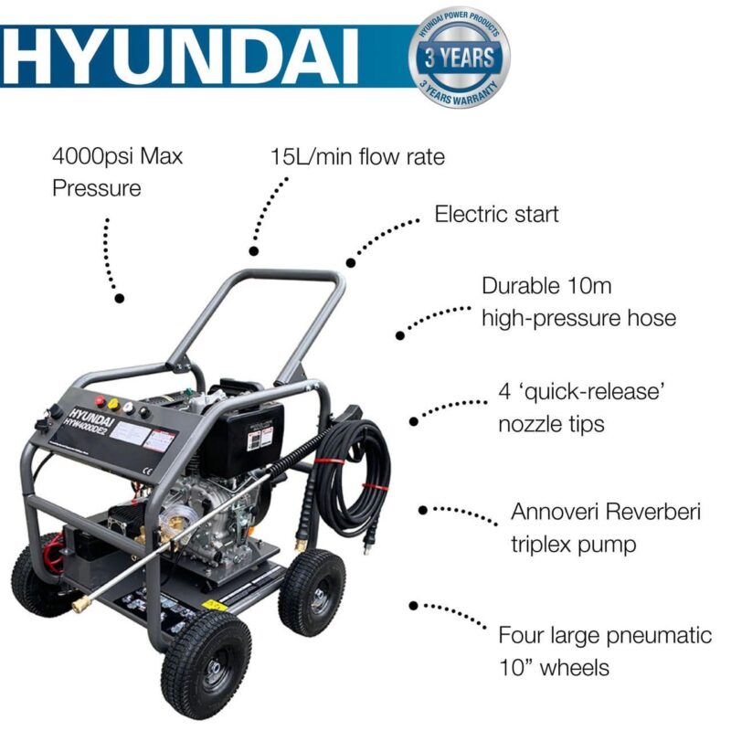 Hyundai 4000psi / 275 bar Diesel Pressure Washer HYW4000DE2 - Image 2